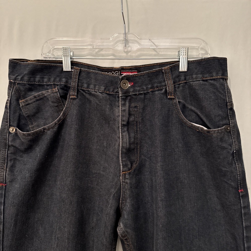 VNTG Coogi Made In Australia Black 90s Embroidered Y2K Denim Jeans Men's 38x34
